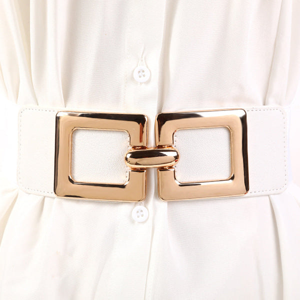 Elastic Wide Belt With Big Buckle