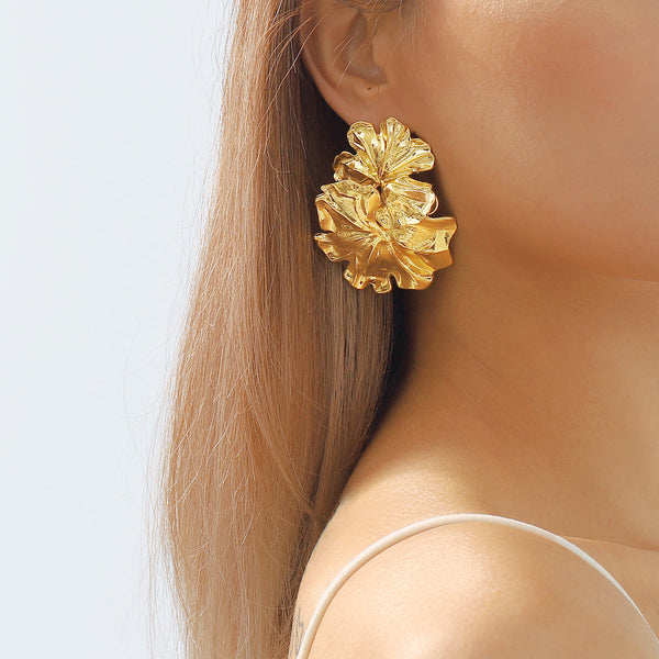 Fashion Medieval Style Flower Stitching Earrings