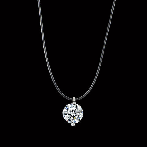 Diamond Solitaire on Rubber Necklace