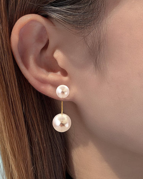Double Pearl Earrings