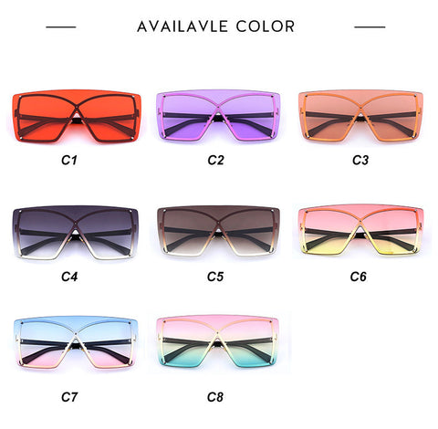 Fashion Oversized Rimless Sunglasses