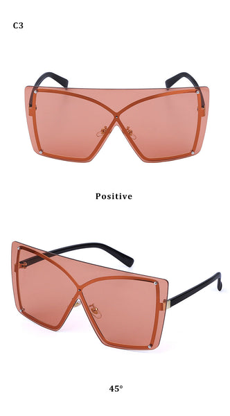 Fashion Oversized Rimless Sunglasses