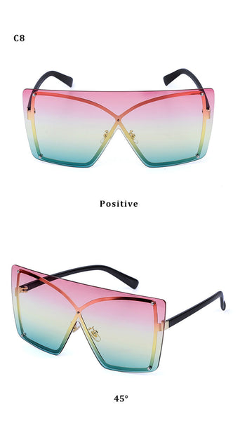Fashion Oversized Rimless Sunglasses