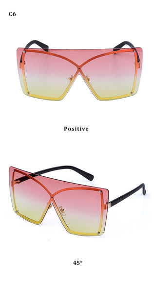 Fashion Oversized Rimless Sunglasses