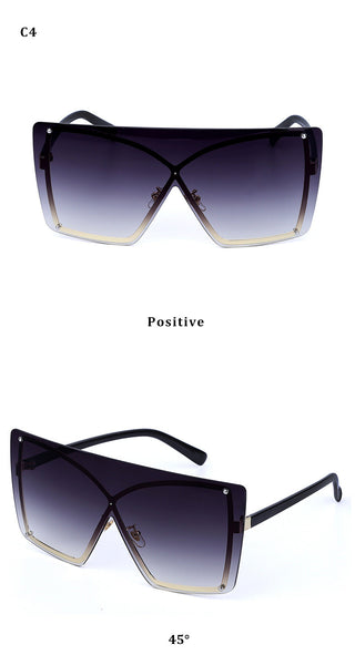 Fashion Oversized Rimless Sunglasses