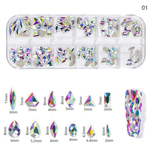 Flat Bottom Diamond Nail Decorations