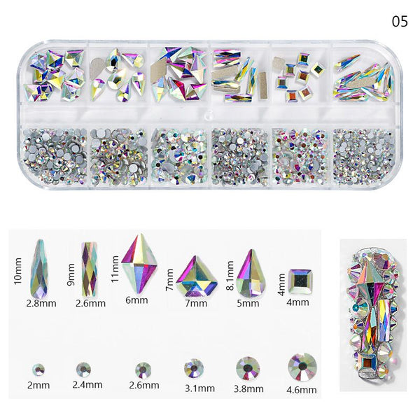 Flat Bottom Diamond Nail Decorations