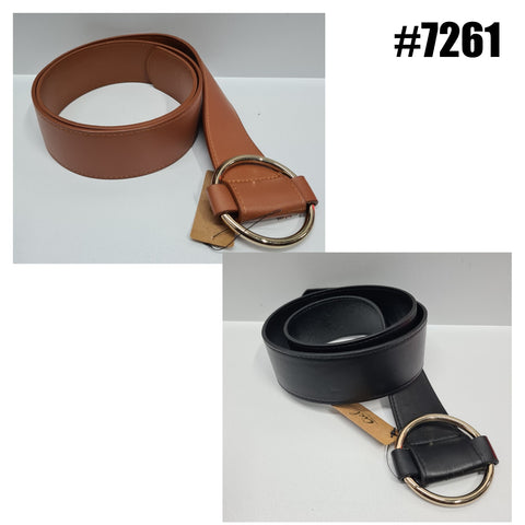 Flat Round Buckle Belt