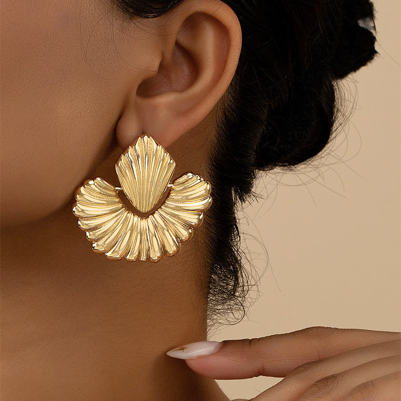 Geometric Fan Shaped Earrings
