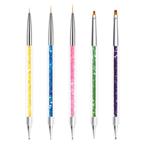 5pc Double-headed Acrylic Nail Brush Set