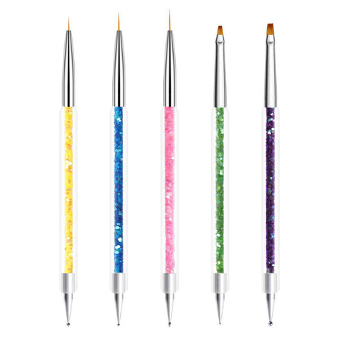 5pc Double-headed Acrylic Nail Brush Set