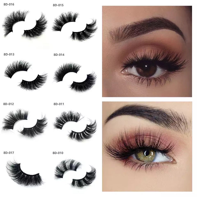 8D 25mm Long Extra Thick Eyelashes Big Dramatic Eyelashes