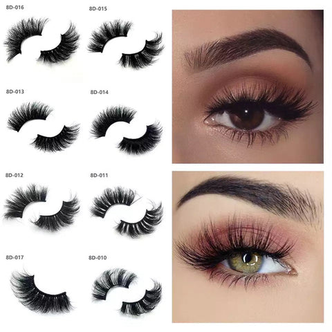 8D 25mm Long Extra Thick Eyelashes Big Dramatic Eyelashes