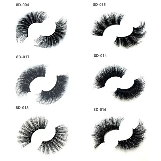 8D 25mm Long Extra Thick Eyelashes Big Dramatic Eyelashes