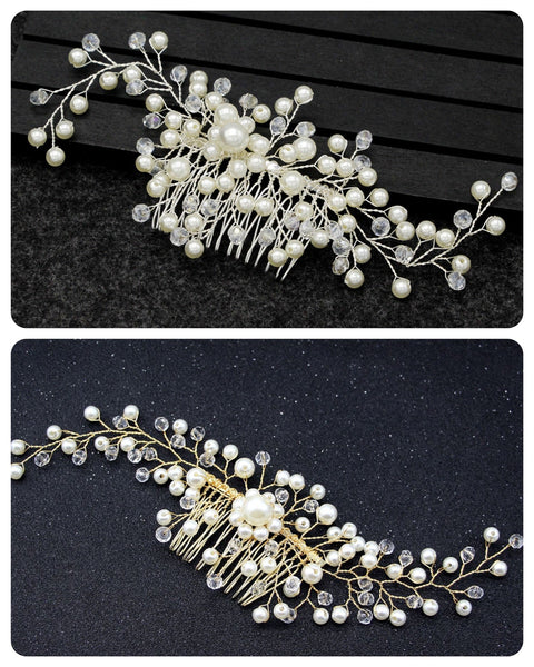 Beaded Pearl Bridal Hair Combs