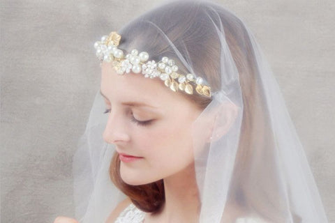 Bride Headdress Floral Crystal Pearl Accessories