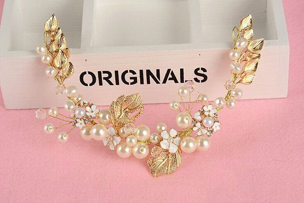 Bride Headdress Floral Crystal Pearl Accessories