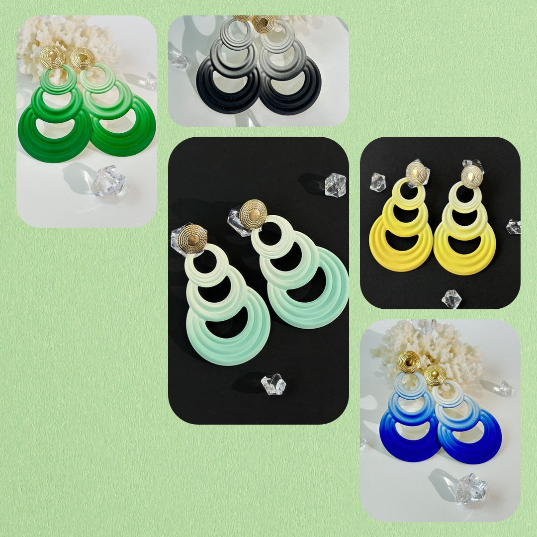 Bright Circular Drop Earrings