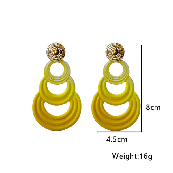 Bright Circular Drop Earrings