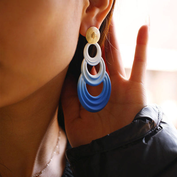 Bright Circular Drop Earrings