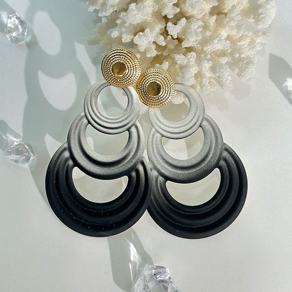 Bright Circular Drop Earrings