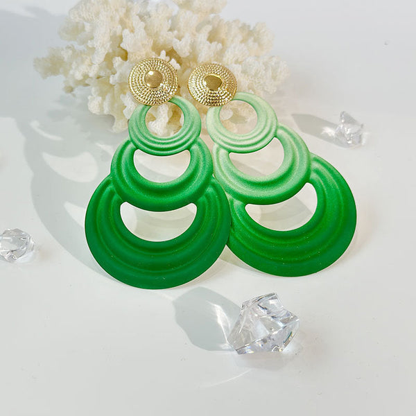 Bright Circular Drop Earrings