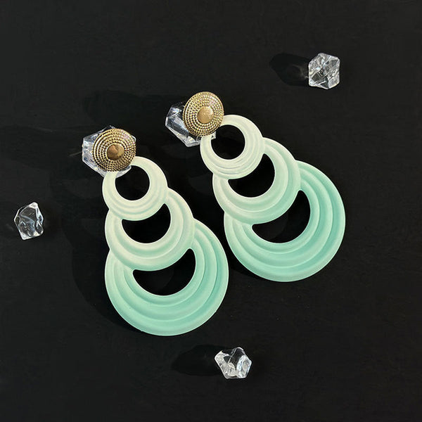 Bright Circular Drop Earrings