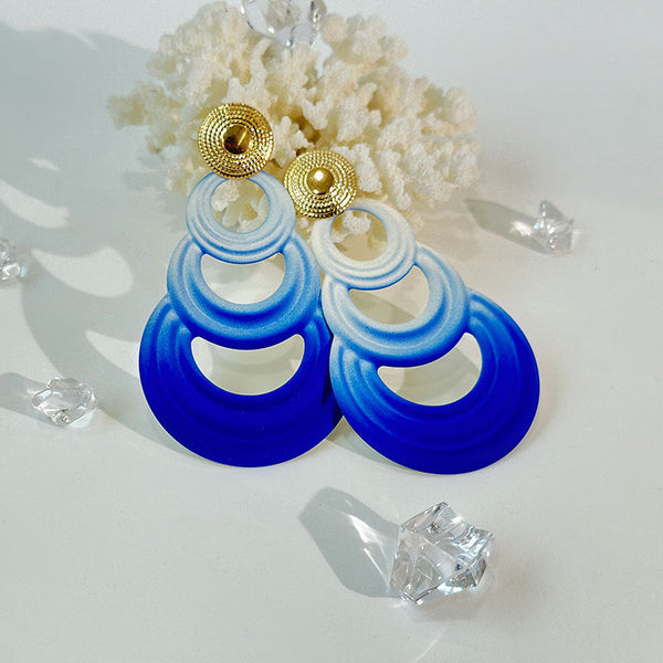 Bright Circular Drop Earrings
