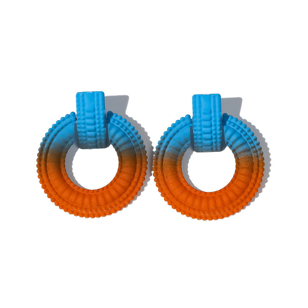 Bright Flat Round Earrings