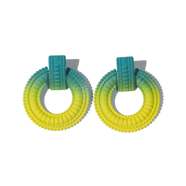 Bright Flat Round Earrings