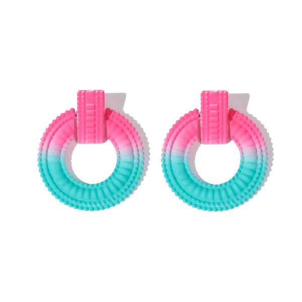 Bright Flat Round Earrings