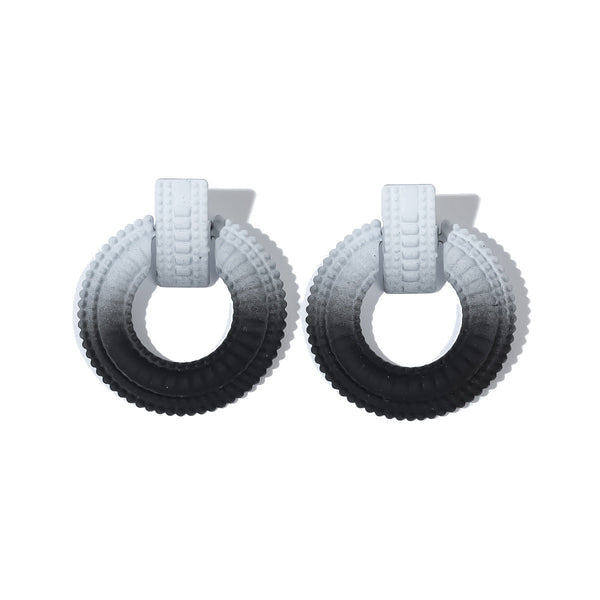 Bright Flat Round Earrings