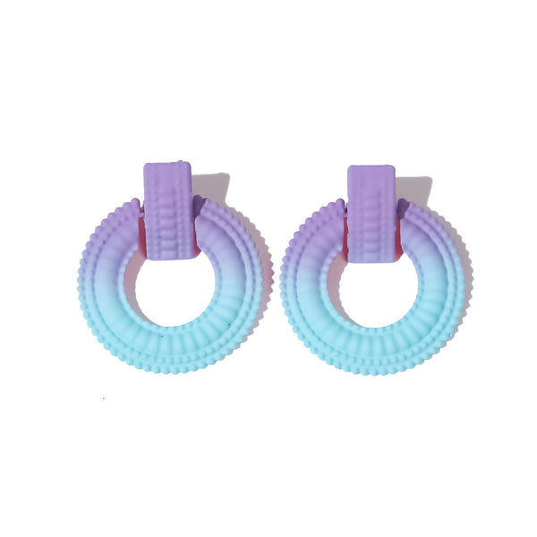 Bright Flat Round Earrings