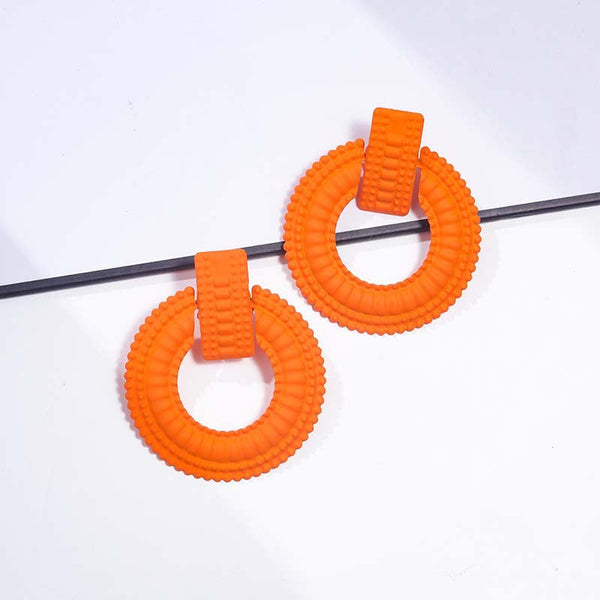 Bright Flat Round Earrings