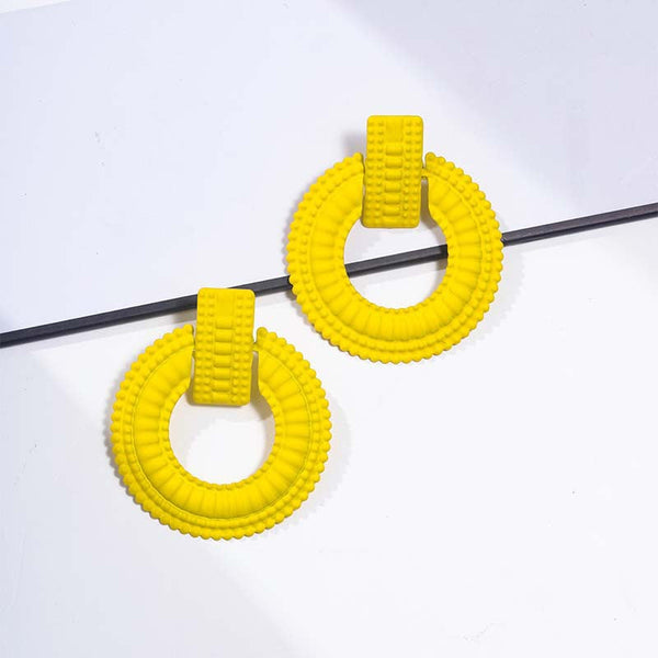 Bright Flat Round Earrings
