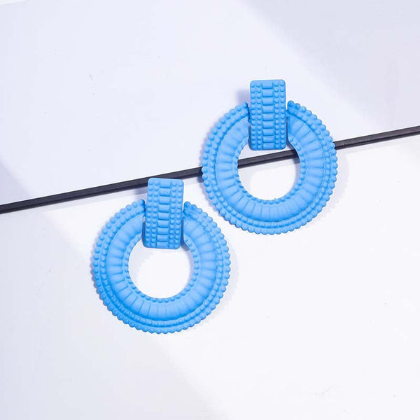 Bright Flat Round Earrings