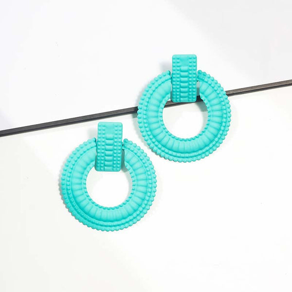 Bright Flat Round Earrings