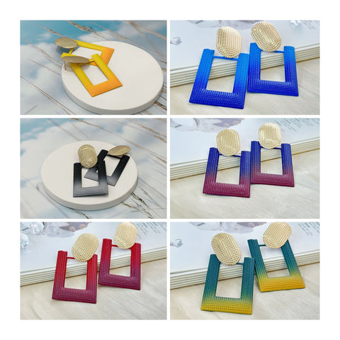Bright Rectangular Earrings