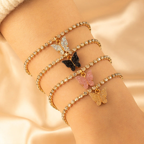 Butterfly and Diamante Bracelet