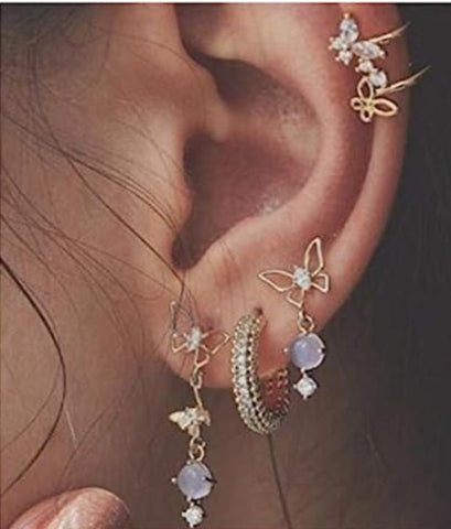 Butterfly Earrings Set