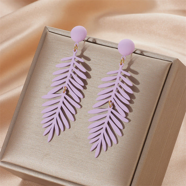 Candy Colored Leaf Earrings