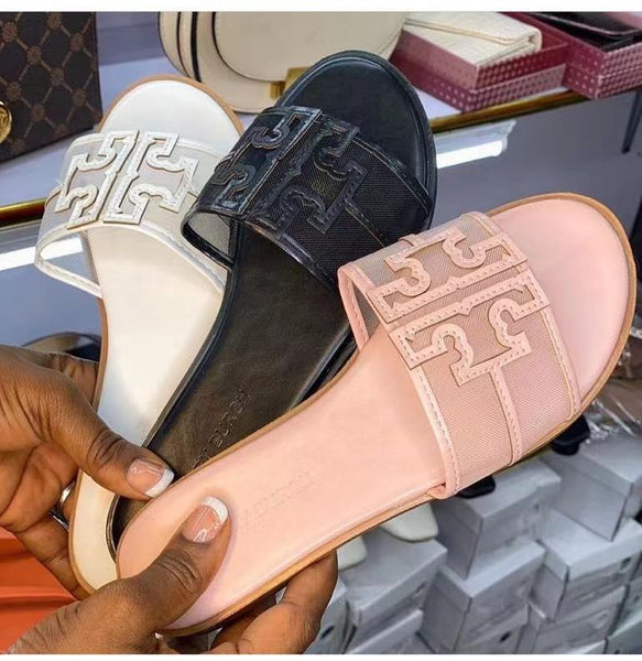 Casual Mesh Cross Flat Slippers