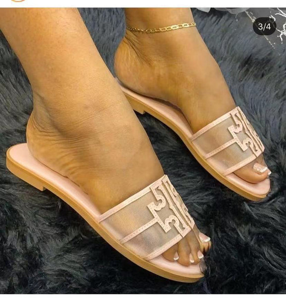 Casual Mesh Cross Flat Slippers