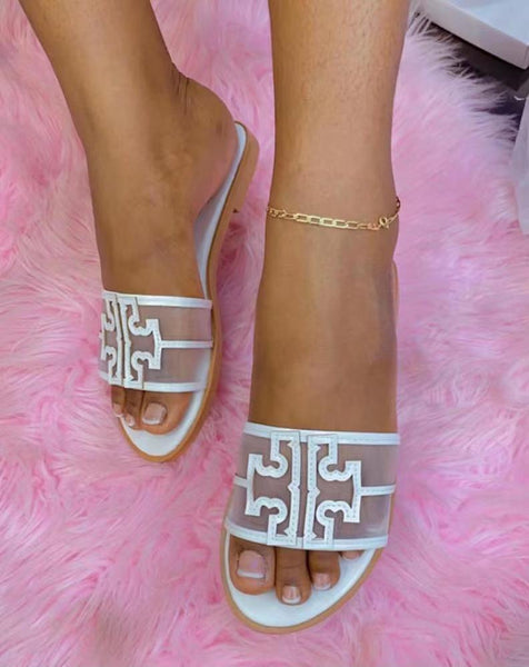 Casual Mesh Cross Flat Slippers