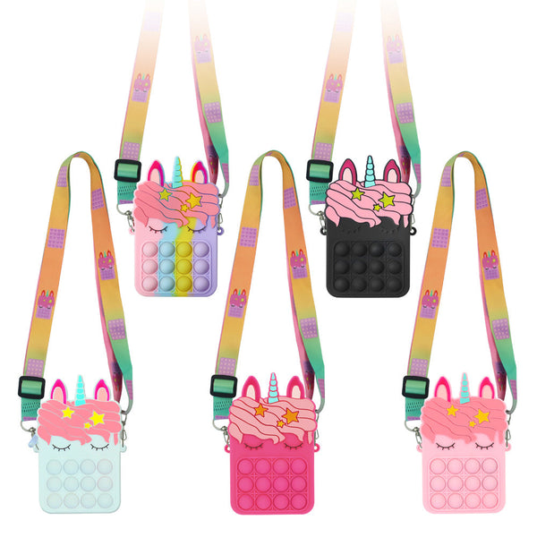 Children Large Unicorn Silicone Messenger Bag