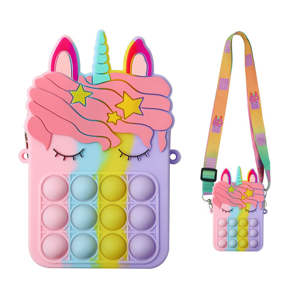 Children Large Unicorn Silicone Messenger Bag