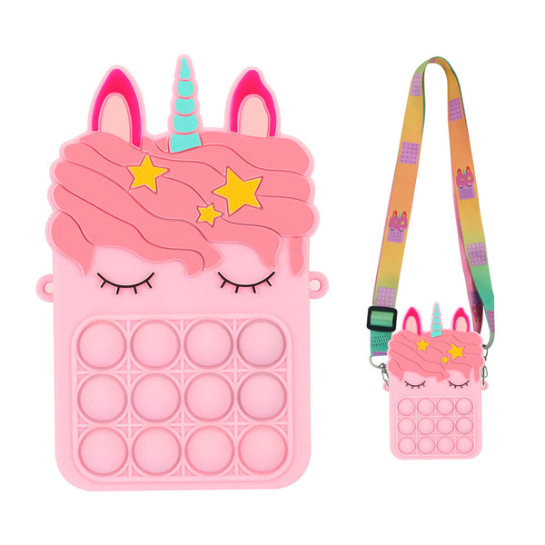 Children Large Unicorn Silicone Messenger Bag