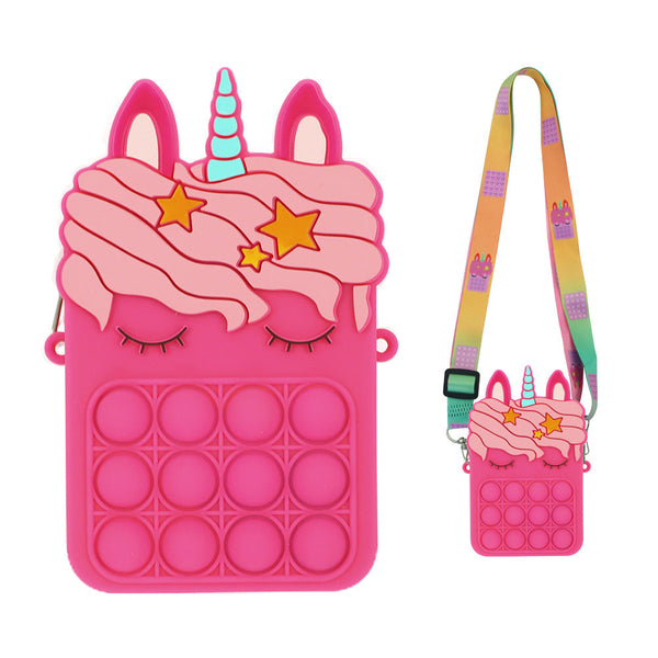 Children Large Unicorn Silicone Messenger Bag