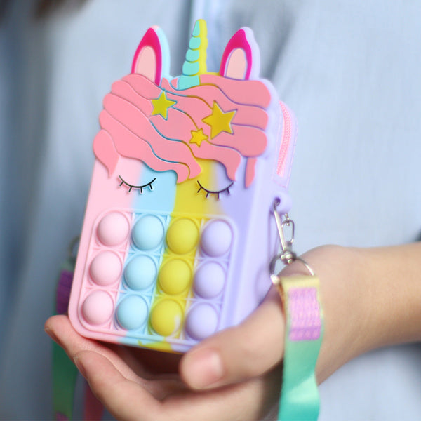 Children Large Unicorn Silicone Messenger Bag