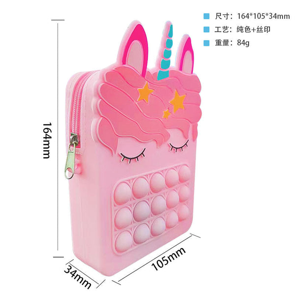 Children Large Unicorn Silicone Messenger Bag